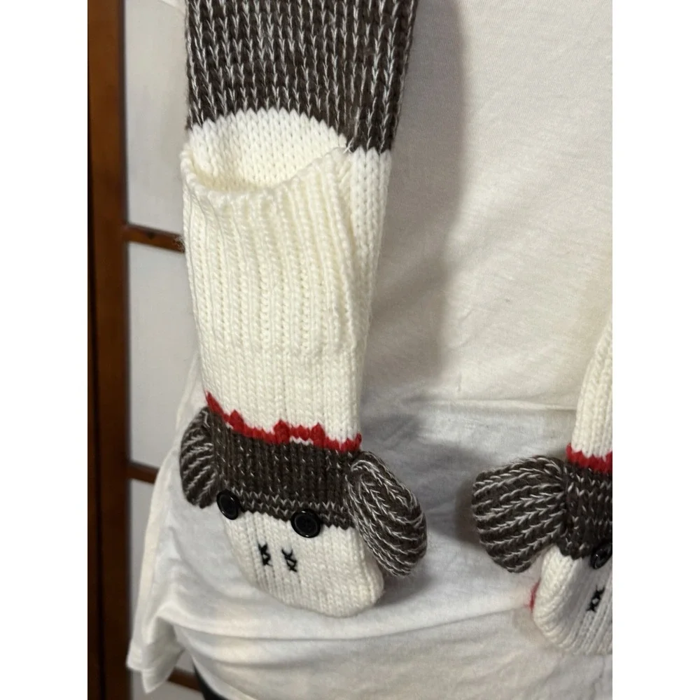 Scarf Monkey Sock With Hand Mitten Pockets Indie Sleaze Y2K Funky
